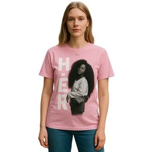 HER Pink Graphic Women's Band T-Shirt Top H.E.R size L